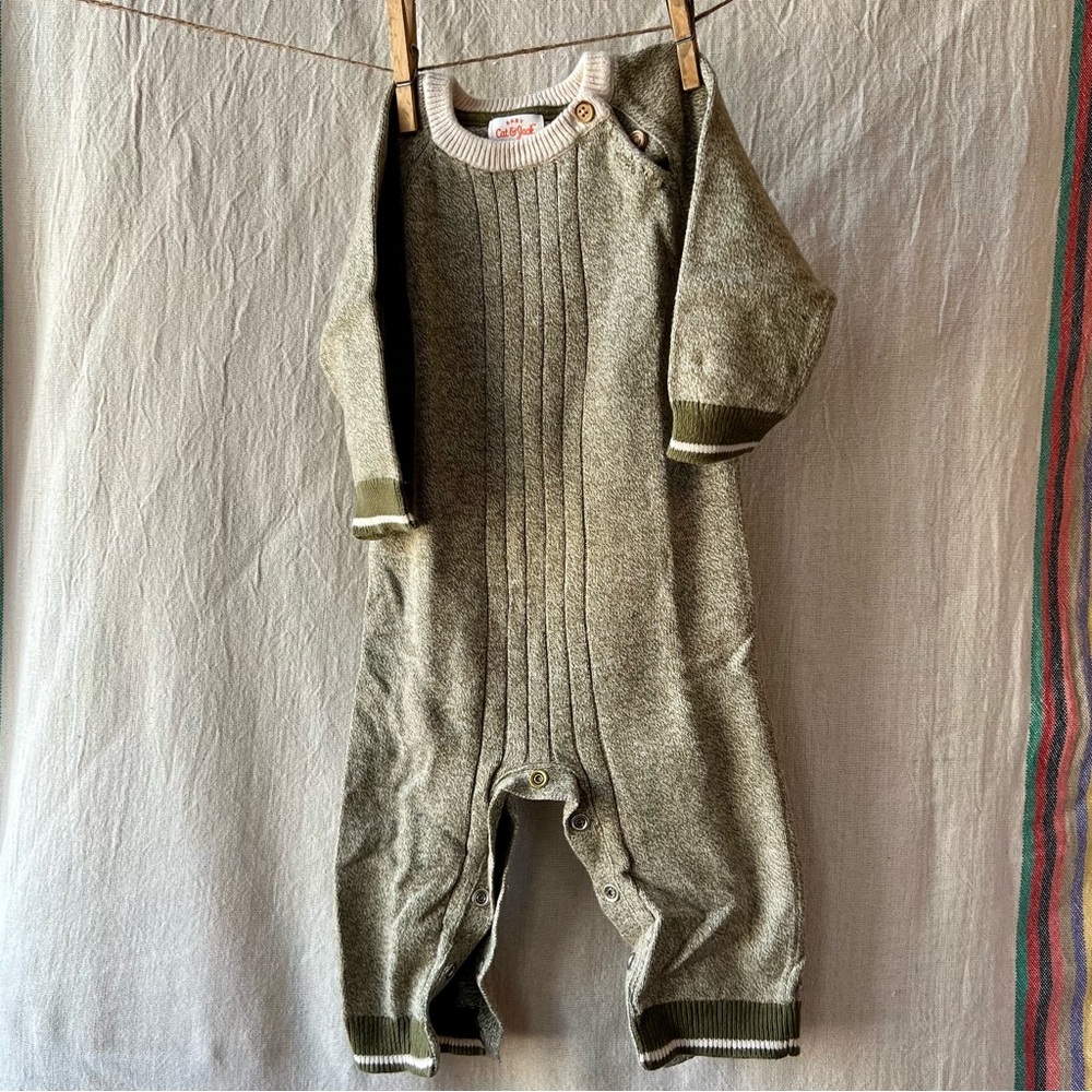 Kids Baby Marl Romper Cat & Jack Olive Green 6-9m